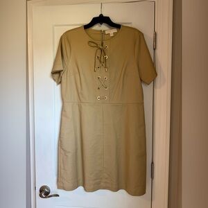 Michael Kors Tan Lace-Up Mini Dress